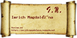 Imrich Magdaléna névjegykártya